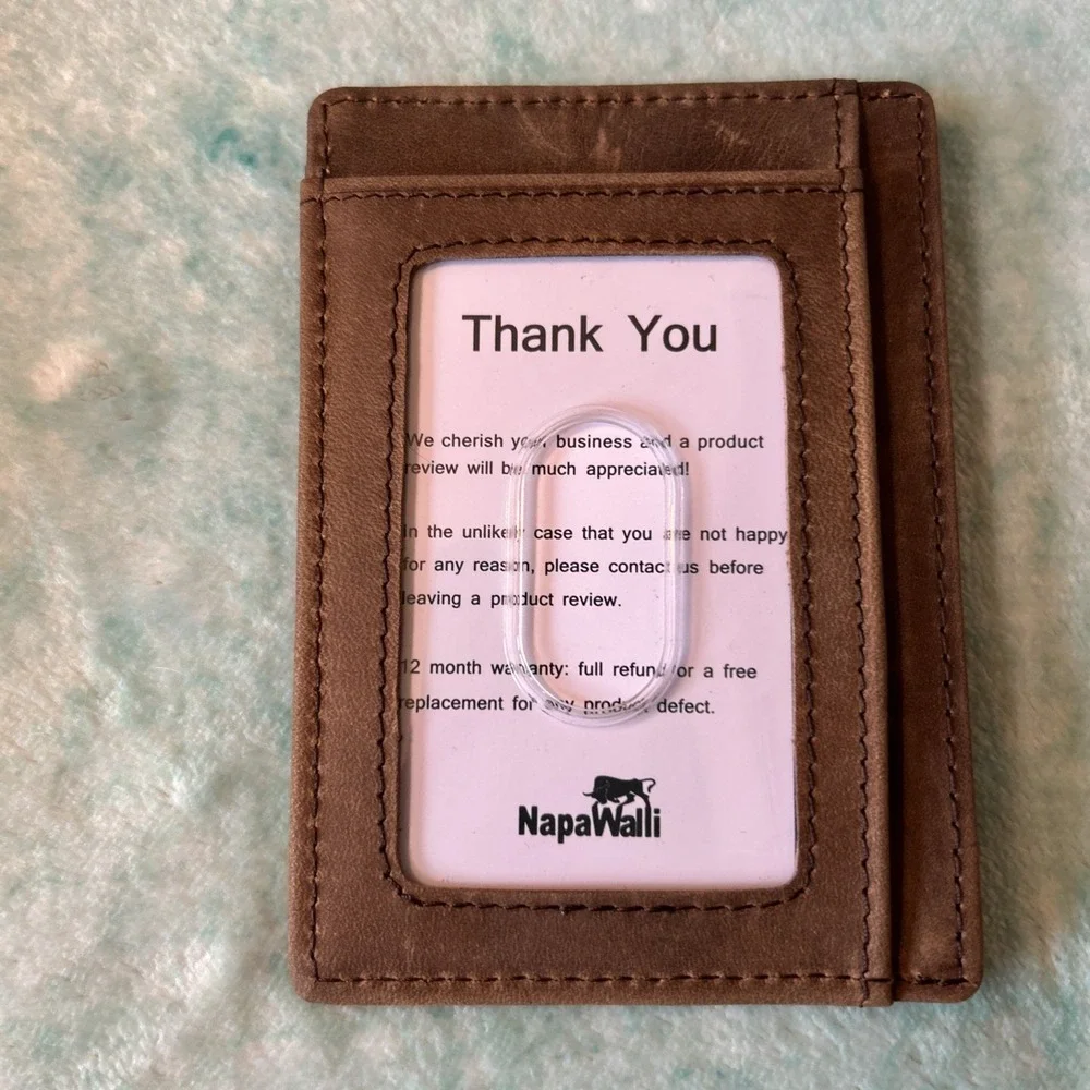 Leather Husband Gift Pocket Wallet Anniversary NapaWalli Wife To Husband New box
